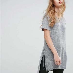 ASOS High low tie side knit top